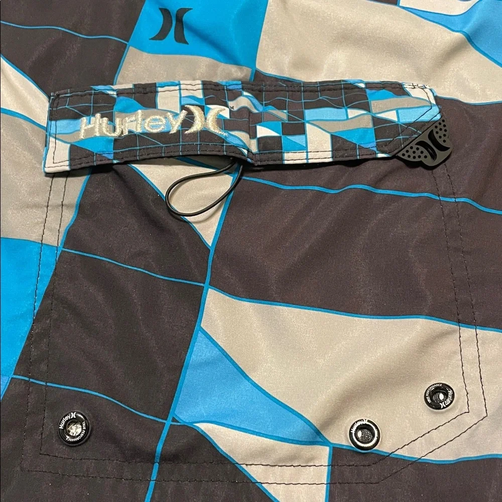 Men's Hurley Phantom Boardshorts Blue Black Size 38 Surf Beach Swim Trunks